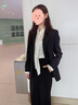 韓曼柯（HANMANKE）輕奢西裝外套女商務(wù)面試職業(yè)正裝西服黑色休閑通勤免燙小西裝外套 曬單實(shí)拍圖