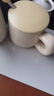 品喻（PINYU）杯子馬克杯陶瓷杯送女友高顏值辦公室水杯早餐杯帶蓋攪拌棒奶油黃 曬單實(shí)拍圖