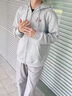 名創(chuàng)優(yōu)品灰色開衫衛(wèi)衣男生春秋潮牌高街字母外套青少年戶外重磅休閑連帽衫 麻灰(mt紅顏英文胸標(biāo)) L /175(推薦120-140斤) 曬單實拍圖