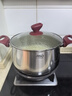 愛仕達(dá)（ASD）湯鍋316L食品級(jí)加厚不銹鋼煮粥鍋復(fù)底蒸奶鍋24CM燃?xì)怆姶艩t通用B5 曬單實(shí)拍圖