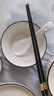 唯銘諾北歐風(fēng)餐具整套碗碟套裝家用飯碗面碗盤子筷勺 一人食豎紋6件套 曬單實(shí)拍圖