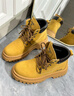 JEEP【順豐包郵】馬丁靴男休閑厚底英倫風(fēng)情侶加絨保暖大黃靴工裝靴女 土黃 【官方旗艦版/送襪子】 43 【標準運動(dòng)鞋尺碼】 曬單實(shí)拍圖