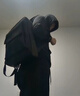 袋鼠書包復古真皮雙肩包男包2024七夕潮牌休閑女士背包韓版簡約旅行包 黑色小號 35X12X24厘米 曬單實拍圖