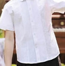 羅蒙女童短袖蕾絲邊白色襯衫校園服飾學生演出服兒童半袖襯衣 白色160 曬單實拍圖
