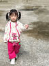 G.DUCKKIDS小黃鴨童裝女童秋裝套裝2025新款兒童春秋衣服寶寶外套衛褲兩件套 玫紅色 120 建議身高105-115cm 4-5周歲 曬單實(shí)拍圖