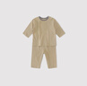 巴厘小豬寶寶家居服夏季九分薄款空調服本草棉睡衣純棉嬰幼兒衣服兒童套裝 奶酪卡其 100 曬單實(shí)拍圖