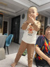迷你木木屋兒童保暖秋衣秋褲秋冬男女童家居服寶寶純棉睡衣 圍巾熊熊 110  曬單實拍圖