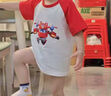超級(jí)飛俠純棉拼接短袖t恤夏季男女童裝超能樂(lè)迪3D印花兒童衣服潮T 拼接短袖#紅色 【飛俠20】 130 建議身高130-140cm 曬單實(shí)拍圖
