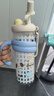 蒙福大容量水杯女高顏值夏季吸管杯子女士學(xué)生塑料杯泡花茶杯冰霸杯 藍(lán)色-800ml 曬單實(shí)拍圖