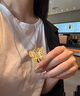 興穎黃金包銀吊墜女鋪家同款時(shí)尚輕奢琺瑯彩鏤空花絲蝴蝶吊墜送女友 金1.3克-總重約15克-琺瑯蝴蝶吊墜 曬單實(shí)拍圖