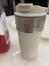 卡羅特保溫杯陶瓷內(nèi)膽咖啡杯女高顏值吸管水杯便攜隨行保冷500ML香草白 曬單實(shí)拍圖
