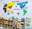 堂三彩世界地圖3d立體墻貼紙畫(huà)幼兒園背景墻旅行社辦公室企業(yè)文化墻裝飾 彩色 大號 曬單實(shí)拍圖