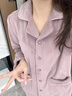 蒙口比鄰海島絨睡衣女士秋冬季薄款珊瑚絨中年媽媽家居服春秋大碼保暖套裝 X6145 L 【建議105-125斤】 曬單實(shí)拍圖