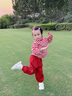 幼歌（YOUGE）嬰幼兒秋季新款純棉舒適束腳褲寬松復(fù)古百搭軟牛仔褲潮 紅色（66-90兩用襠） 90 cm 曬單實(shí)拍圖