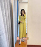 舒芳蝶（shufangdie）黃色針織半身連衣裙子長裙女2025新款早秋裝溫柔風(fēng)穿搭一整套裝裙 黃色套裝 M 曬單實拍圖