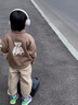 G.DUCKKIDS男童秋裝套裝2025新款春秋季兒童小童寶寶洋氣酷帥毛衣開(kāi)衫三件套 咖啡色 90 cm 曬單實(shí)拍圖
