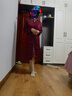 俞兆林（YUZHAOLIN）媽媽裝婚禮服高貴春秋中式旗袍連衣裙子中老年刺繡喜婆婆婚宴衣服 MFY-67-紅色【裙子禮服】 2XL 【建議105-120斤】 曬單實(shí)拍圖