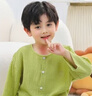 Mawcha兒童家居服中大童純棉長袖睡衣學(xué)生開衫空調(diào)服套裝 綠恐龍 130 曬單實拍圖
