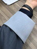 沫晗依美撞色簡(jiǎn)約西服外套2025秋季新款職場(chǎng)通勤顯瘦小西裝女正裝 灰藍色 S 曬單實(shí)拍圖