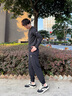 安踏（ANTA）貝果鞋|男板鞋薄底鞋運動(dòng)時(shí)尚休閑鞋秋季百搭軟底防滑運動(dòng)板鞋 【男款】基礎黑/粗麻灰-1 42 (男8.5) 曬單實(shí)拍圖