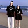 MDlila《2件價(jià)》情侶裝夏季短袖t恤套裝2025新款一男一女寬松半袖定制 吃魚(yú)的貓咪 男黑+女黑《2件裝》 XL 男+女L 曬單實(shí)拍圖