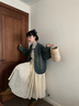 巧丂超好看做舊牛仔外套女春秋日系復(fù)古寬松休閑設(shè)計(jì)感小眾夾克牛仔衣 深藍(lán)色 L 曬單實(shí)拍圖