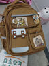 卡皮巴拉書(shū)包小學(xué)生兒童男孩1-3-4-6一年級5女生輕便減負護脊護肩 棕色小號 曬單實(shí)拍圖