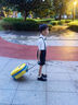 羅蒙男童禮服夏季兒童畢業(yè)演出服幼兒園背帶褲花童 黑色套裝 130 曬單實拍圖
