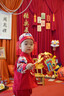 優(yōu)奇周歲禮服男寶寶嬰兒春秋衣服分體套裝中式兒童唐裝新年服抓周衣服 紅色 90 曬單實拍圖