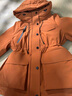 鴨鴨（YAYA）羽絨服女中長(cháng)款2025年冬季新款收腰顯瘦戶(hù)外連帽保暖派克服外套HS 落日橙色 M 160/84A(M) 曬單實(shí)拍圖