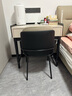 拾家（HOME COLLECTOR）現(xiàn)代簡約實木烤漆書桌家用書房學(xué)習(xí)電腦桌主臥室床邊化妝桌梳妝臺 0.8米書桌-米杏色 書桌+靠背椅組合 曬單實拍圖