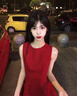 GARNUO咖色連衣裙子女夏2025新款法式高級感赫本風(fēng)無(wú)袖背心收腰顯瘦長(cháng)裙 紅色【無(wú)袖長(cháng)款】 M 【101-110斤】 曬單實(shí)拍圖