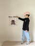 史努比（SNOOPY）兒童打底衫男童長袖T恤女童半高領(lǐng)打底棉質(zhì)上衣秋 趣味觀看黑色 曬單實(shí)拍圖