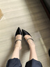 CHARLES&KEITH亮鉆一字帶尖頭高跟穆勒拖鞋七夕禮物送女友CK1-60920353 Black2黑色2 37 曬單實(shí)拍圖