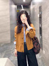 艾珠兒（Aizhuer）休閑褲女2025秋季搭配一整套裝復(fù)古外套襯衫上衣牛仔闊腿褲三件套 襯衣+外套+褲子 M 曬單實(shí)拍圖