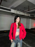 莜仙格早秋服裝今年很流行春季和秋季女性紅色薄短外套2025年新款流行款 紅色 M 45/55kg 曬單實(shí)拍圖