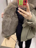 DRPR品牌女裝可拆卸兔毛內(nèi)膽狐貍毛皮草外套2025冬季新款加厚保暖大衣 軍綠色 XS （105斤以下） 曬單實(shí)拍圖
