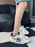 莆田純?cè)蠡?duì)情侶學(xué)長(zhǎng)板鞋復(fù)古印花增高厚底男女運(yùn)動(dòng)休閑鞋ML Mlb-白黑 【原裝原盒】 39 曬單實(shí)拍圖