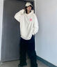 WYKZ品牌聯(lián)名衛(wèi)衣女寬松連帽2025新品潮牌情侶上衣服春秋長(zhǎng)袖T恤男女 024款白色 2XL (145-160斤) 曬單實(shí)拍圖