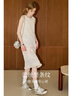 庫恩瑪維（KUHNMARVIN）赫本風流蘇無袖連衣裙女2025年夏新款好看漂亮A字背心裙K37651 米白色 S 曬單實拍圖