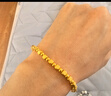 中國(guó)黃金（CHINA GOLD）小方糖黃金手鏈女士足金手串轉(zhuǎn)運(yùn)珠首飾七夕情人節(jié)禮物送女友老婆 【今/次日達(dá)】小方糖手串約2.2g【玫瑰禮盒】 曬單實(shí)拍圖