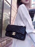 香奈小香包包女2025新款菱格鏈條包軟單肩斜挎包愛(ài)心時(shí)尚網(wǎng)紅百搭軟皮 黑色大號26CM 曬單實(shí)拍圖