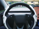YZ適用tesla特斯拉model3Y方向盤套把超薄吸汗車內裝飾改裝丫配件 煥新版ModelY/3鹿皮絨方向盤套-白色 曬單實拍圖
