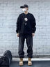 倉石一樹(shù)倉石一樹(shù)潮牌宇航員圓領(lǐng)衛衣男士秋季2025新款重磅加絨厚情侶上衣 黑色 L 曬單實(shí)拍圖