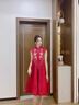 喜雅萌孕婦遮肚子敬酒服紅色敬酒服孕婦遮肚2025新款新娘高級感訂婚禮服 dfl245整套(背心裙+外搭) L 曬單實(shí)拍圖