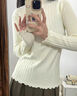 浪莎木耳邊打底衫女高領(lǐng)薄款內搭可外穿洋氣長(cháng)袖上衣顯瘦百搭減齡秋衣 茶白色 【時(shí)尚百搭】 均碼 【建議：80-130斤】 曬單實(shí)拍圖