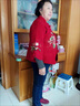 恒源祥媽媽秋裝紅色婚禮服上衣中年婦女刺繡開衫中老年女春秋裝洋氣外套 酒紅外套 L (建議90-105斤) 曬單實拍圖