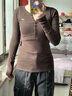 HOLLISTER小海鷗圖案25秋冬新款撞色亨利領(lǐng)長(cháng)袖T恤女裝339-5257 咖啡棕 S (165/84A) 曬單實(shí)拍圖