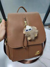 雪愛(ài)袋鼠品牌真皮女士雙肩包2025新款大容量軟皮包秋冬旅行旅游輕便背包 棕色【禮盒裝+掛件+手包卡包】 曬單實(shí)拍圖