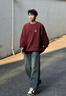 倉(cāng)石一樹 KAZUKI KURAISHI倉(cāng)石一樹2025高端輕奢時(shí)尚圓領(lǐng)衛(wèi)衣男士加絨秋冬歐洲站高級(jí)感外套 酒紅色 XL 曬單實(shí)拍圖